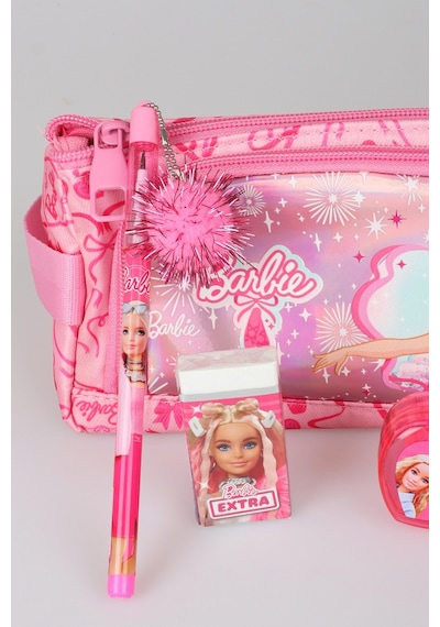 X Dekomus Lisanslı Barbie Ballerina Magic Collection Kalem Çantası,geçmeli Kalem,silgi,kalemtraş Ve Kurşun Kalem Seti Altın