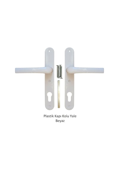 Pimapen Pvc Plastik Kapı Kolu Demirli Yale Beyaz
