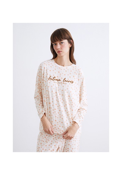 Lcw Dream Pembe Bisiklet Yaka Çiçekli Kadın Pijama Takımı