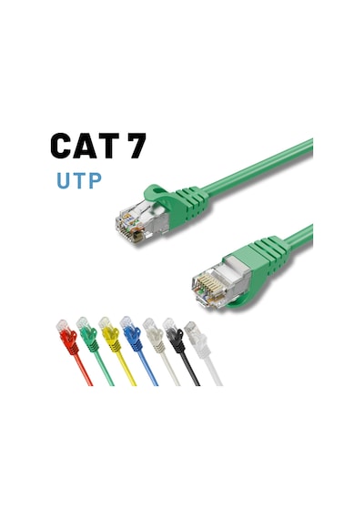 Irenıs Yeşil 3 Metre Cat7 Utp Ethernet Network İnternet Lan Ağ Kablosu