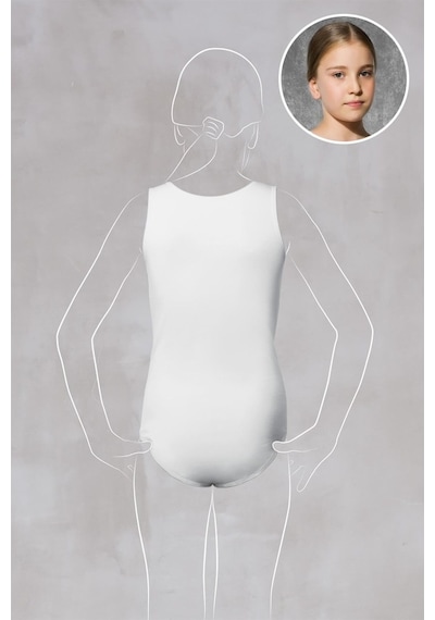 Doreanse Kız Çocuk Beyaz Modal Geniş Yaka Sıfır Kol Body 450