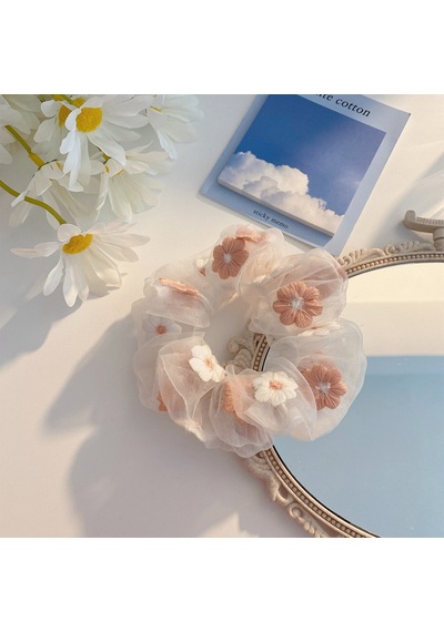 Fransız Peri Mesh Scrunchies Elastik Scrunchy Kalın Bağırsak Saç Halkaları Kızlar İçin Saç Aksesuarları Blue