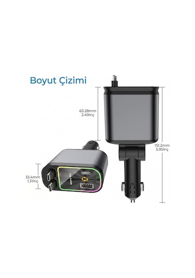 66w 4'ü 1 Arada Araç İçi Hızlı Şarj Cihazı, Pd 3.0, Type-c Ve Usb Çıkışı, Type-c Ve İos Çekilebilir Kablo, Starry Sky Projektör, 12-24v, 800 Mm Kablo, 4 Telefon Aynı Anda Şarj Cd-01 66w 4'ü 1 Arada Araç İçi Hızlı Şarj Cihazı, Pd 3.0, Type-c Ve Usb Çıkışı, Type-c Ve İos Çekilebilir Kablo, Starry Sky Projektör, 12-24v, 800 Mm Kablo, 4 Telefon Aynı Anda Şarj Cd-01