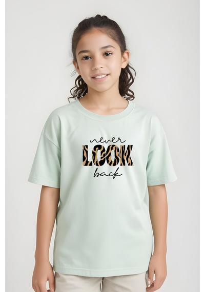 Fyk Kids Kız Çocuk Look Baskılı Tişört Mint Yeşil