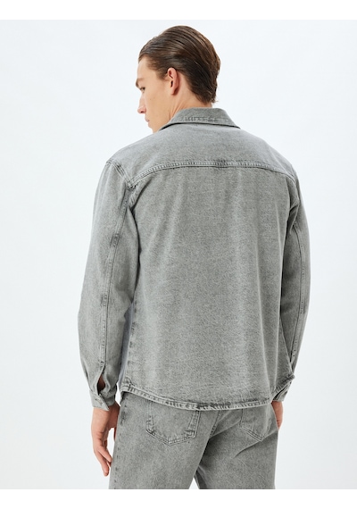 Koton Kot Ceket Oversize Gömlek Yaka Cep Detaylı Düğmeli Pamuklu Gri 5wam50016ıd Gri Koton Kot Ceket Oversize Gömlek Yaka Cep Detaylı Düğmeli Pamuklu Gri 5wam50016ıd Gri