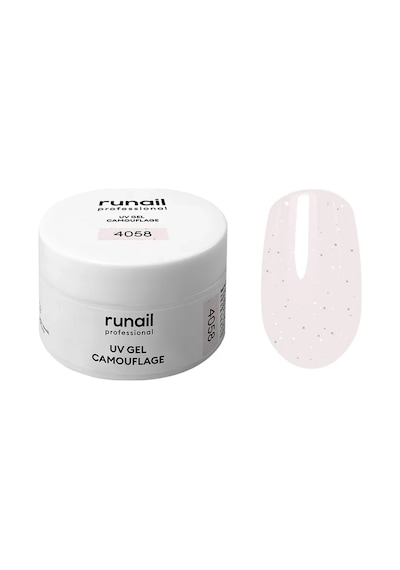 Runail Professional Protez Tırnak Jeli Uv Builder Gel Silver Porcelain Simli Açık Pembe 15gr. 4058