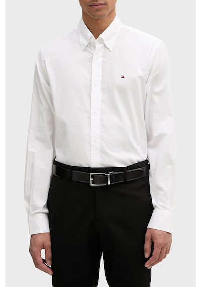 Tommy Hilfiger % 100 Pamuk Regular Fit Düğmeli Yaka Gömlek Erkek Gömlek Mw0mw42936 Ybr Beyaz