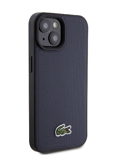 Apple Uyumlu iPhone 15 Kılıf Lacoste Lisanslı Pu Pike Desenli İkonik Timsah Dokuma Logolu Kapak
