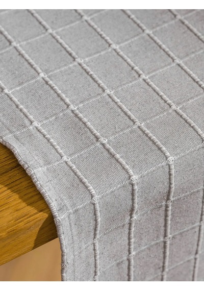 Gri Çizgi Nakışlı Runner 40x120 Cm