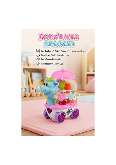 Tıfıl Toys Sesli Işıklı Benim Dondurma Arabam Evcilik Oyuncağı
