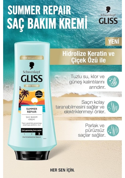 Gliss Summer Repair Saç Kremi 360 Ml Çok Renkli