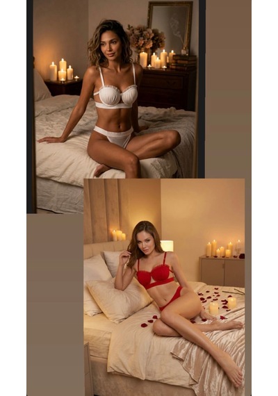 Trend Dokunuş Kadın 2'li Ekru-kırmızı İstiridye Model Saten Şeritli Tüldetaylıdolgulu Sütyen Külot İç Çamaşırı Takımı Ekru - Kırmızı Trend Dokunuş Kadın 2'li Ekru-kırmızı İstiridye Model Saten Şeritli Tüldetaylıdolgulu Sütyen Külot İç Çamaşırı Takımı Ekru - Kırmızı