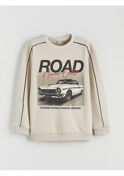 LC Waikiki Lcw Kids Bej Baskılı Erkek Çocuk Sweatshirt Ve Eşofman Altı Beıge