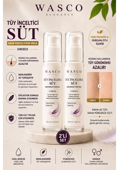Tüy Süt 2'li Set 50 Ml + 50 Ml Epilasyon Sonrası Tüy Azaltıcı Tüy Görünümünü Azaltmaya Yardımcı
