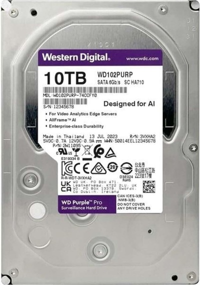 10tb Purple Pro Wd102purp 512mb 7200rpm Sata-3 Güvenlik Diski-136797