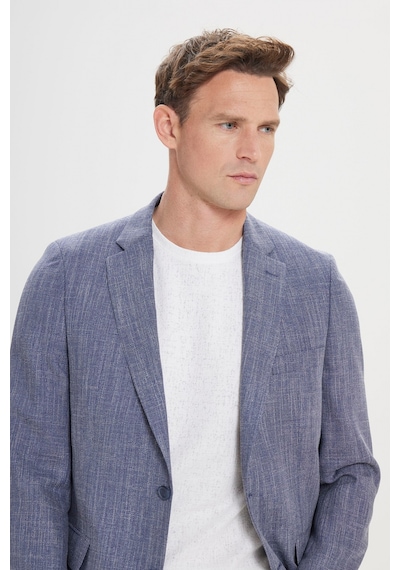 AC&Co / Altınyıldız Classics Erkek Lacı Comfort Fit Rahat Kesim Mono Yaka Diagonal Desenli Blazer Ceket Lacı AC&Co / Altınyıldız Classics Erkek Lacı Comfort Fit Rahat Kesim Mono Yaka Diagonal Desenli Blazer Ceket Lacı