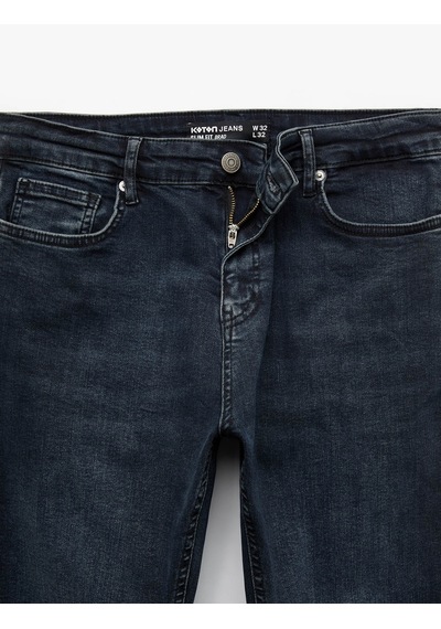 Koton Skinny Fit İndigo Erkek Jean Pantolon 7wam40090nd