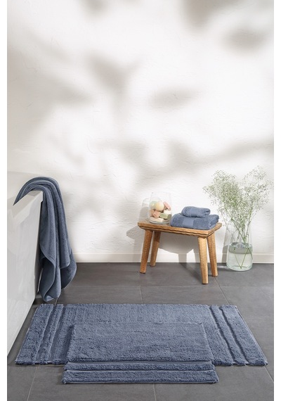 Yataş Bedding Felicia Banyo Paspası Seti - İndigo (50x60 cm + 60x100 cm) Indigo