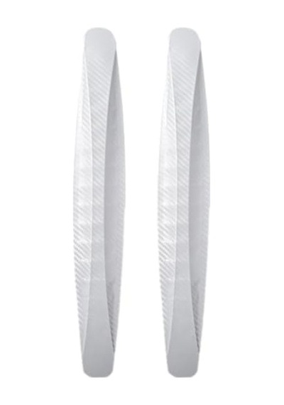 Kyrotech 2 Adet Karbon Fiber Görünümlü Tampon Koruyucu Şerit 40,5 Cm Yapışkanlı Esnek Köşe Koruma Beyaz Renkli, Araç Ön Ve Arka Tampon İçin Çizik Önleyici Şerit, Tüm Araçlara Uyumlu