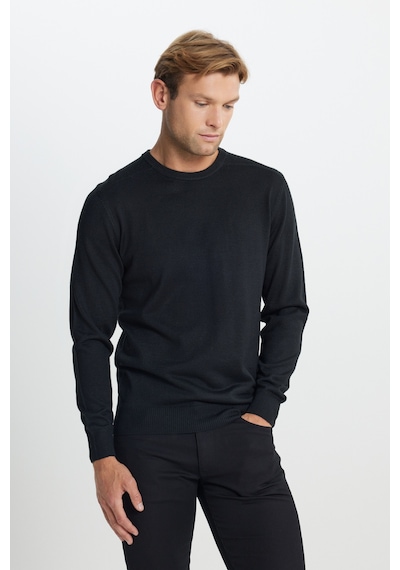 AC&Co / Altınyıldız Classics Erkek Sıyah Yünlü Sıcak Tutan Standart Fit Normal Kesim Bisiklet Yaka Triko Kazak Siyah AC&Co / Altınyıldız Classics Erkek Sıyah Yünlü Sıcak Tutan Standart Fit Normal Kesim Bisiklet Yaka Triko Kazak Siyah
