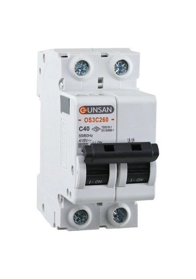Günsan Valta Otomatik Sigorta 2 Kutup 6kA C Tip 40A