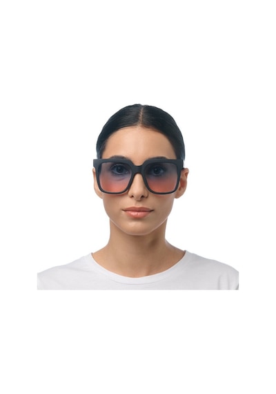 Okkia Roma Unisex Güneş Gözlüğü Siyah / Lens: Mavi/pembe Gradyan Siyah