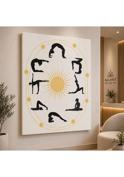 Yoga Ve Pilates Temalı Kanvas Tablo Modern Dekoratif Duvar Tablosu