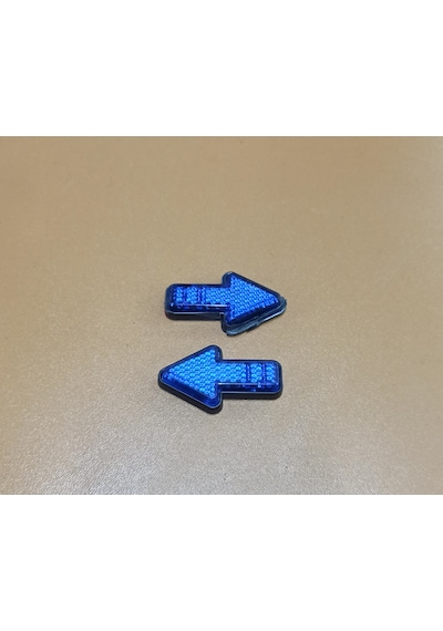Mini Mavi Renk Ok Yönlü Reflektör Yapışkanlı 2 Adet Plastik