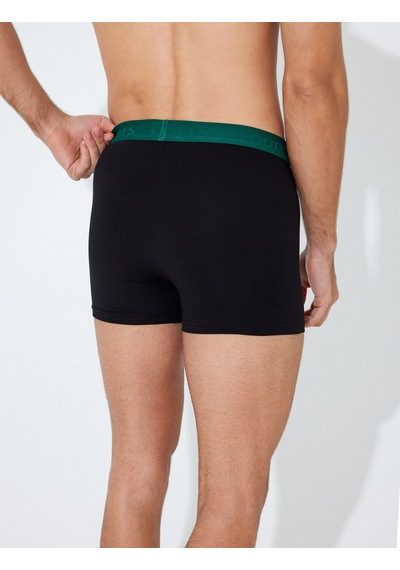 Koton 3'lü Boxer Seti Slogan Baskılı Pamuklu Siyah 5wlm90041mk