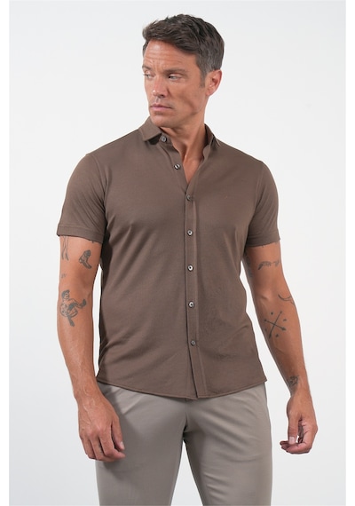 İmza Kahverengi İtalyan Yaka Kısa Kol Cepsiz Slim Fit Pamuklu Gömlek 1004260158 Açık Kahverengi İmza Kahverengi İtalyan Yaka Kısa Kol Cepsiz Slim Fit Pamuklu Gömlek 1004260158 Açık Kahverengi