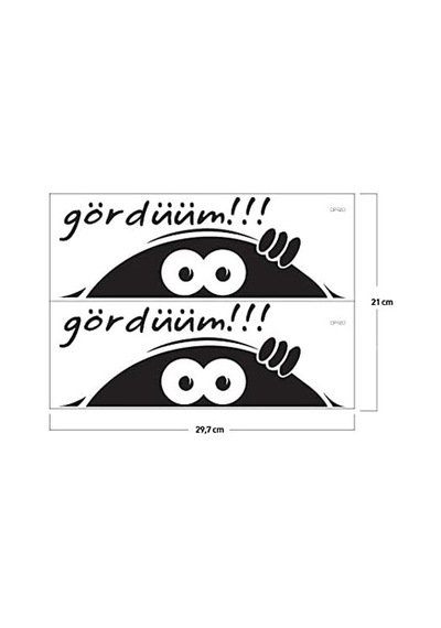 I See You Klozet Sticker 6x27 Cm /2 Adet Banyo Sticker, Klozet Sticker Banyo Sticker, Klozet Sticker, Banyo Sticker Tuva Çok Renkli