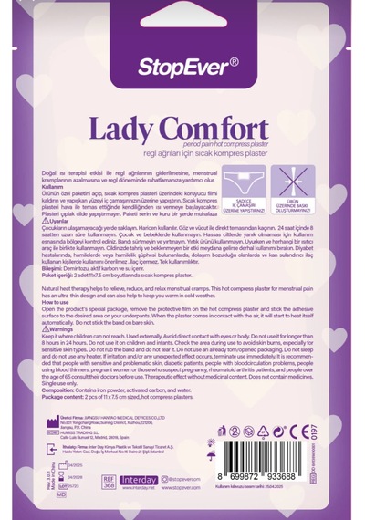 Lady Comfort Adet Regl Ve Karın  İçin Isıtma Pedi 3x2