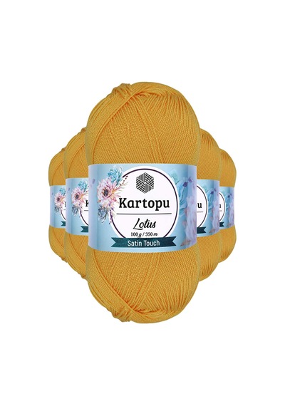 5 Adet Lotus Bikini Büstiyer Bluz Örgü İpi K318 Koyu Sarı