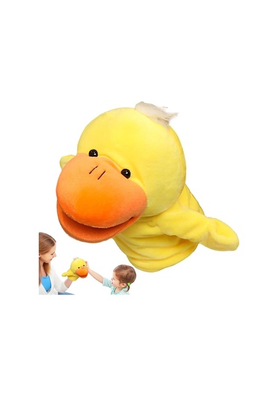 Kukla Ağzı Hareket Edebilen 4 Adet Peluş Kukla Çok Renkli