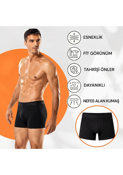 Lumina Tutku Likralı Erkek Boxer-siyah-2xl-1 Adet - 9046807614140