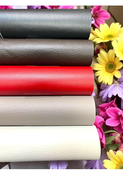 Varan Tekstil Yapışkanlı Krem Suni Deri 100 140 Cm
