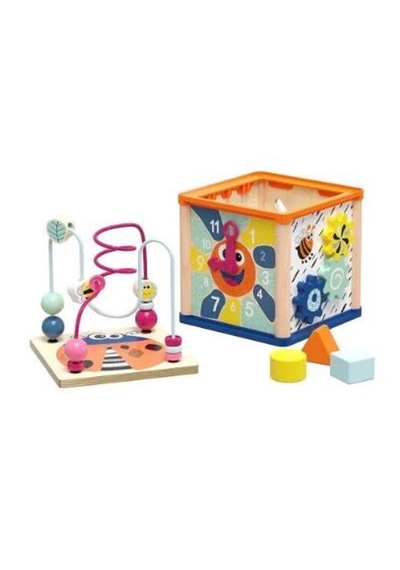 Topbright Ahşap Aktivite Küpü 5 İ 1 Arada Montessori Eğitici Oyuncak 12 Ay+