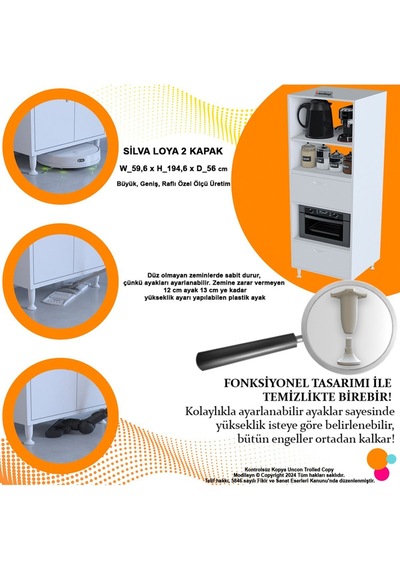 Afitap 2 Kapaklı 59,6 X 194,6 X 56 Cm Mini Fırın Mikrodalga Dolabı Çok Amaçlı Mutfak Dolabı Beyaz Afitap 2 Kapaklı 59,6 X 194,6 X 56 Cm Mini Fırın Mikrodalga Dolabı Çok Amaçlı Mutfak Dolabı Beyaz