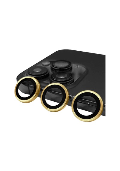 iPhone  Uyumlu  14 Pro Max Raze Metal Kamera Lens - Gold Çok Renkli