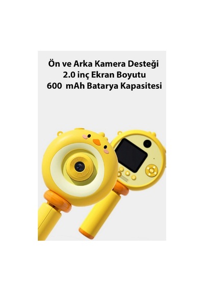 Hd Kamera Karikatür Tripodlu Çocuk Dijital Kamera Fotoğraf Makinası Video Kaydedici 2.0 İnç