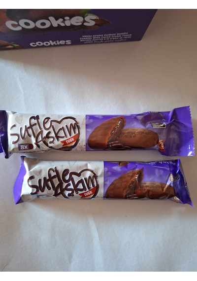 Sufle Aşkım Dark Kakao Kremalı Kakao Dolgulu Bisküvi 56 Gr 24 Adet