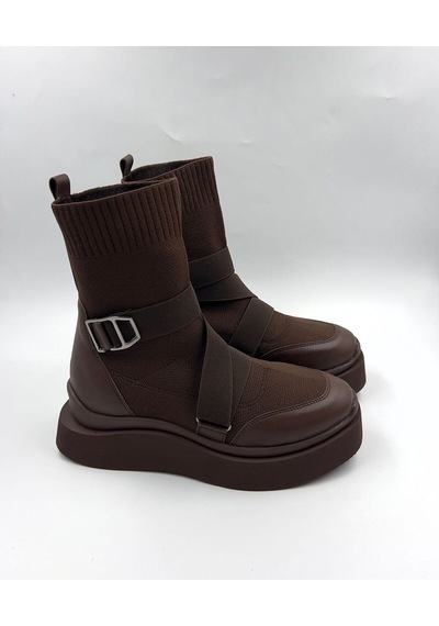 Dabab Shoes Katiana Kadın Kahve Lastik Detaylı Rahat Kalın Taban Triko Spor Bot Kahverengi Dabab Shoes Katiana Kadın Kahve Lastik Detaylı Rahat Kalın Taban Triko Spor Bot Kahverengi