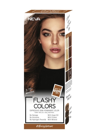 Neva Color Flashy Colors Yarı Kalıcı Saç Boyası Honey Brown / Bal Kahve 100 ML