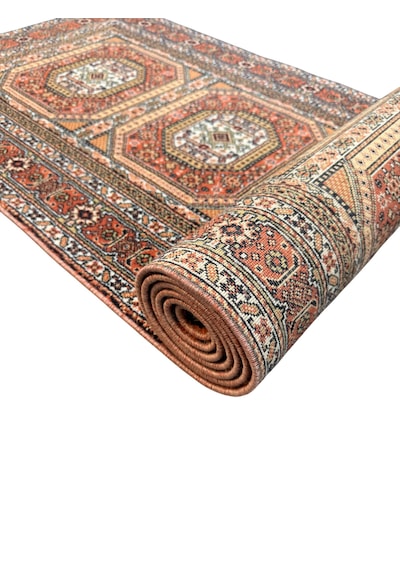 Saray Halı Klasik Yolluk 412-g 72x270 Kiremit Krem %100 Yün Yolluk Kiremit