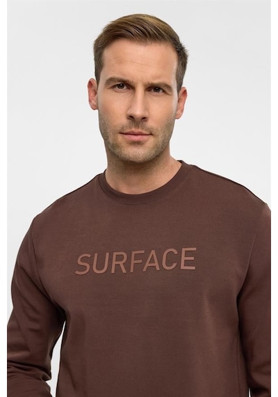 Süvari Koyu Kahve Regular Düz Bisiklet Yaka Sweatshirt Koyu Kahverengi