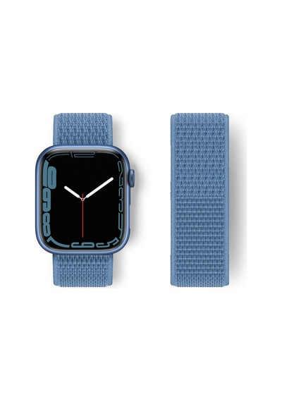 Watch 42mm Hasırlı Cırtcırtlı Kordon - Mavi
