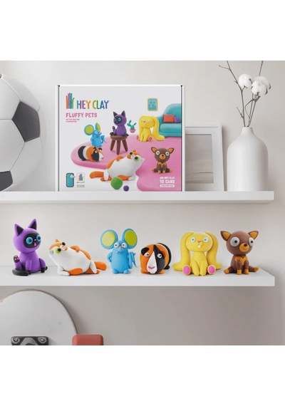 Hey Clay Yaratıcı Kil Seti - Fluffy Pets Çok  Renkli