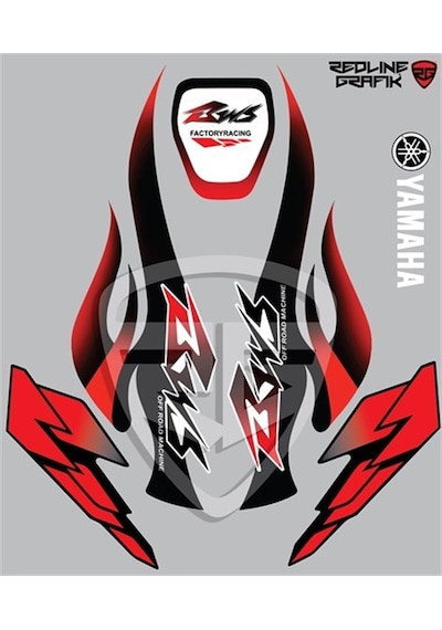Yamaha Bws Etiket Sticker Seti Komple Redline Grafik Siya