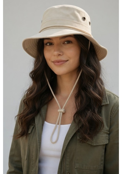 Mollycrush Premium Safari Outdoor Balıkçı Şapkası Bej Unisex Günlük Kullanım Modeli Bej