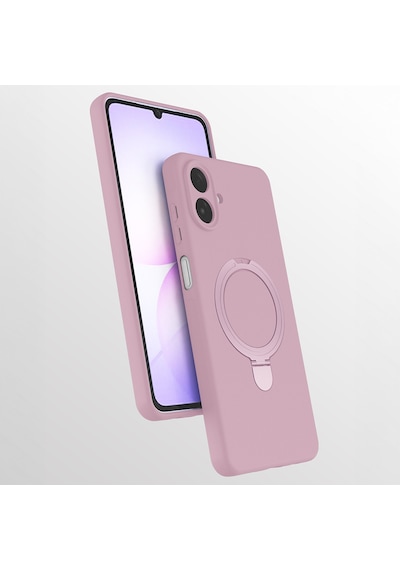 Subutu Galaxy A07 Kılıf M-safe Şarj Özellikli Standlı Sbt Samara Kapak - Pembe Pembe